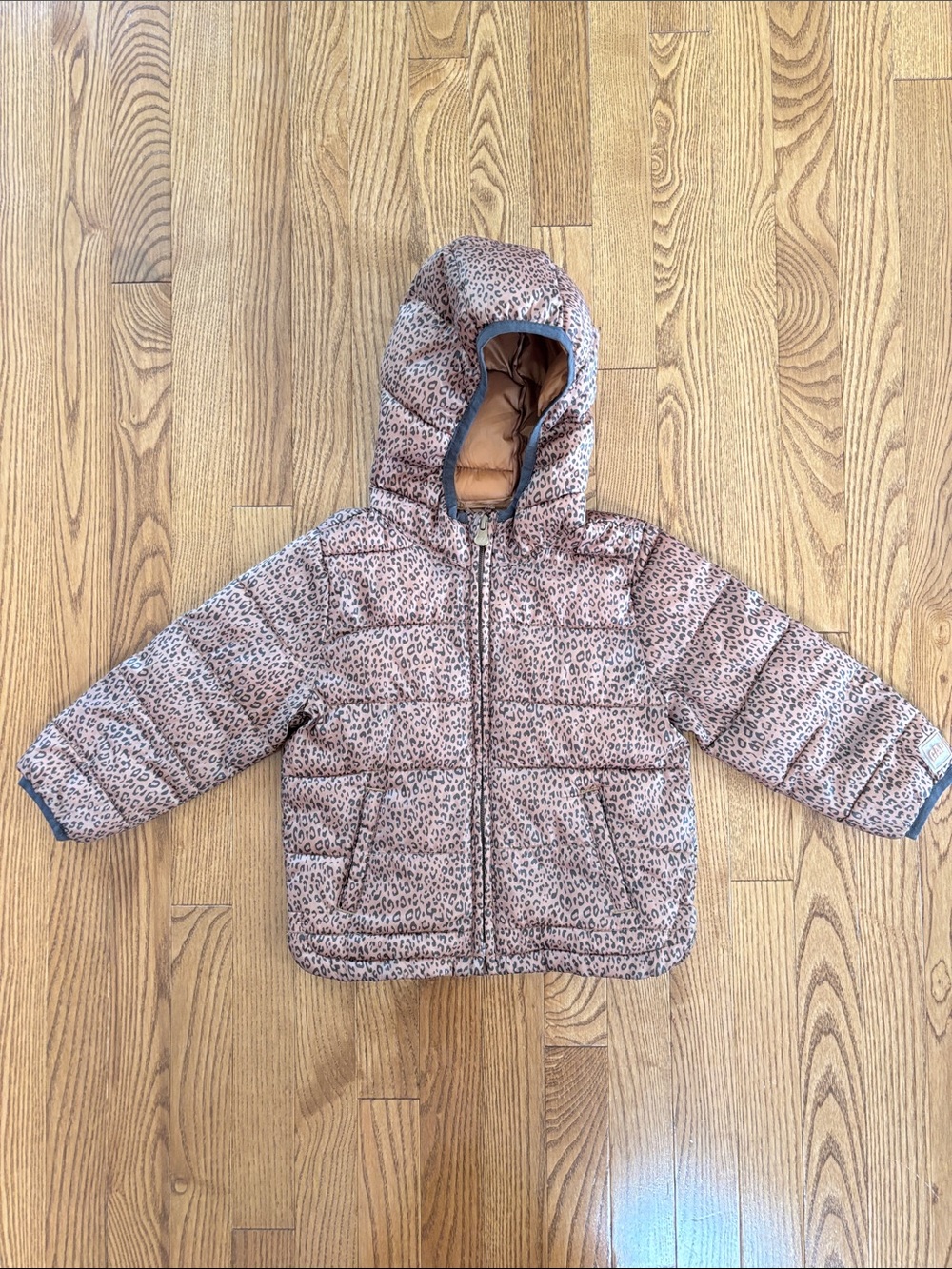 GAP Leopard Print Puffer Jacket - Brown & Tan